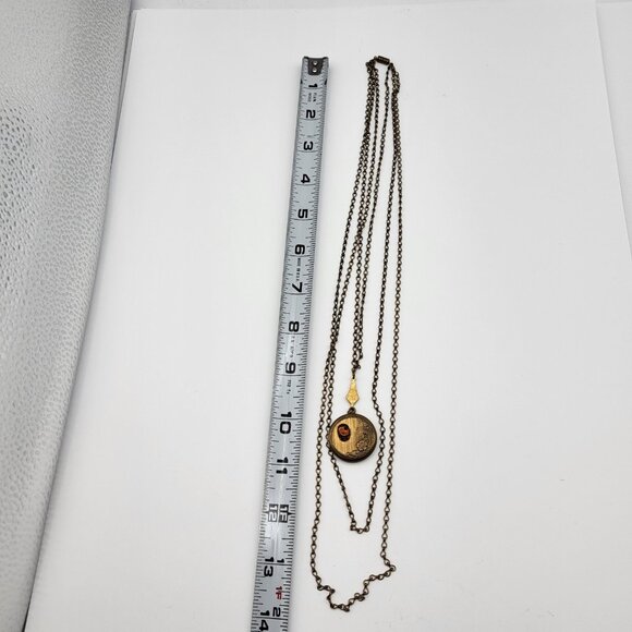 Stunning Atique Locket Necklace 3 strand  Art Nouveau unsigned Estate Find - Picture 11 of 13